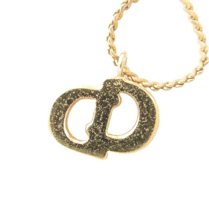 Christian DIOR Necklace Pendant CD Logo Gold Color AE - GY47