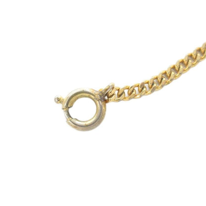 Christian DIOR Necklace Pendant CD Logo Rhinestone Gold Color AE - GY47