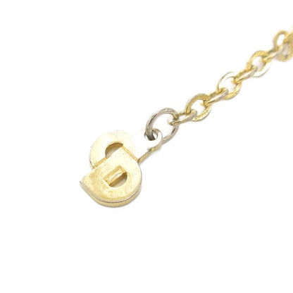Christian DIOR Necklace Pendant CD Logo Rhinestone Gold Color AE - GY47