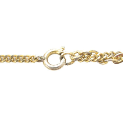 Christian DIOR Necklace Pendant CD Logo Rhinestone Gold Color AE - GY47