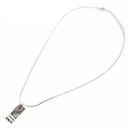 Christian DIOR Necklace Pendant Plate Trotter Silver Color AE - GY47