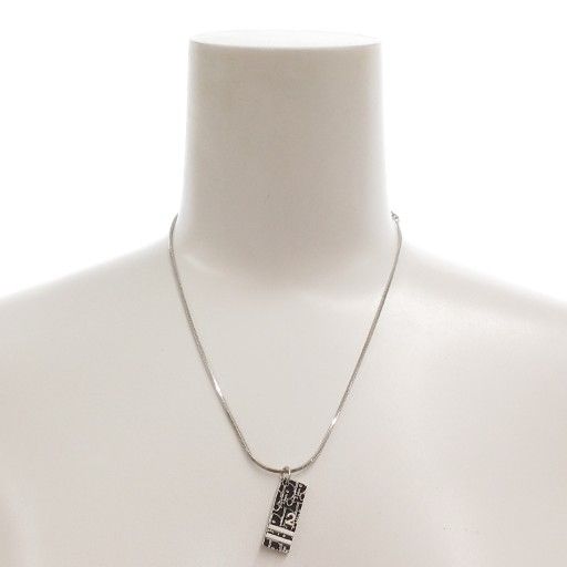 Christian DIOR Necklace Pendant Plate Trotter Silver Color AE - GY47
