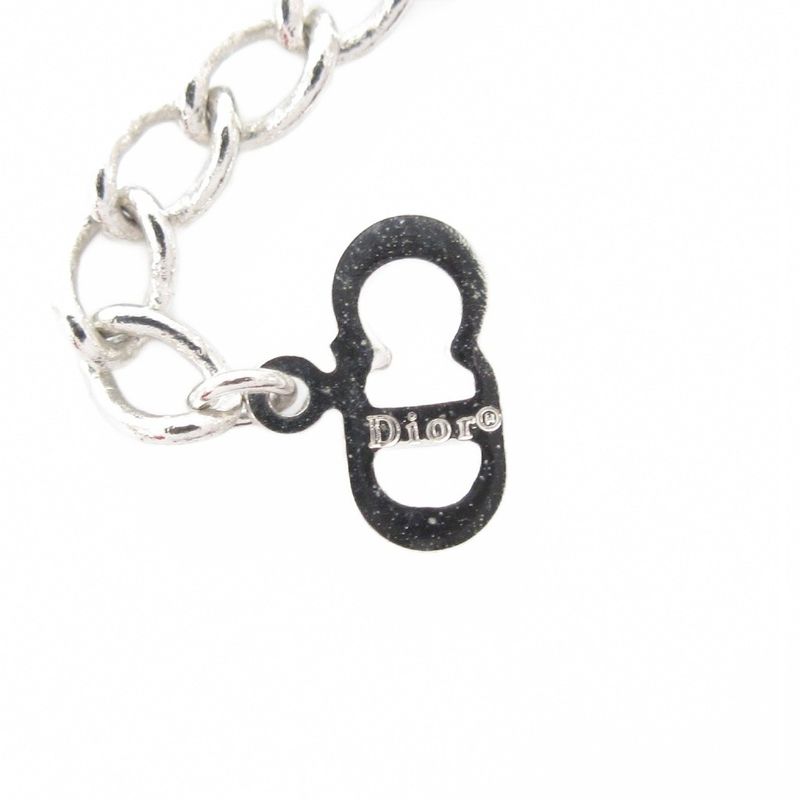 Christian DIOR Necklace Pendant Plate Trotter Silver Color AE - GY47