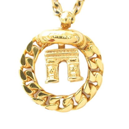 Celine Necklace Pendant Arc De Triomphe Motif Gold-colored AE - GY47