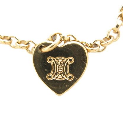 Celine Rhinestone Embellished Charm Chain Bracelet Logo Gold Color AE - GY47