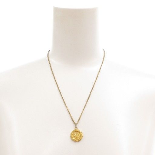 Celine Necklace Pendant Logo Plate Gold Color AE - GY47