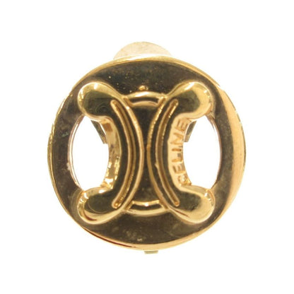 Celine Macadam Triomphe Earrings Logo Gold Color AE - GY47