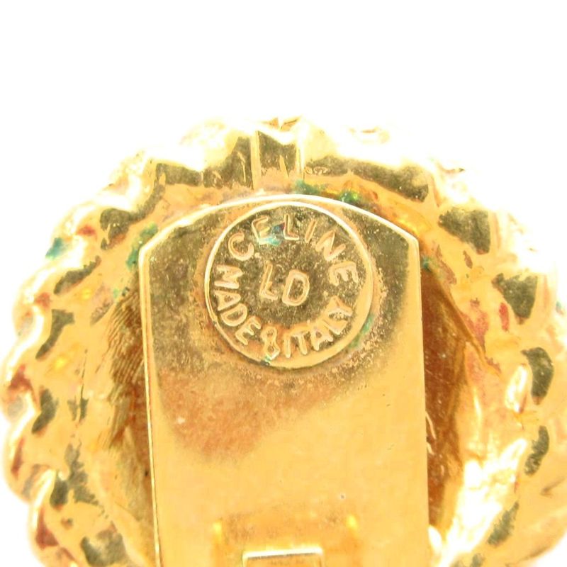 Celine Triomphe Macadam Scarf Ring Earrings Gold Color AE - GY47