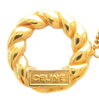 Celine Scarf Ring Twist Hoop Logo Gold Color AE - GY47