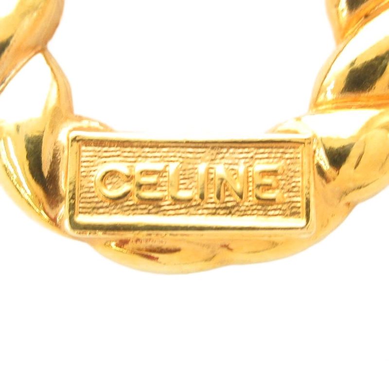 Celine Scarf Ring Twist Hoop Logo Gold Color AE - GY47