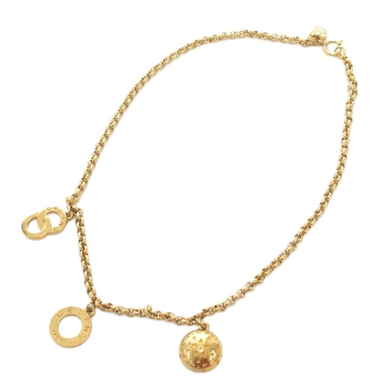 Celine Necklace Pendant Motif 3strands Chain Gold Color AE - GY47