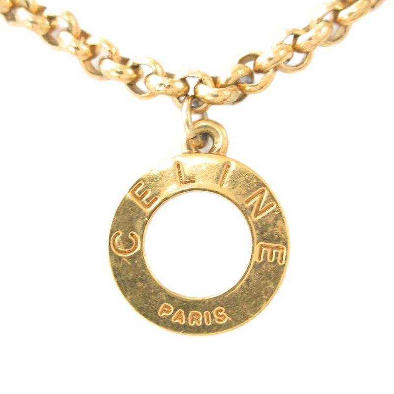Celine Necklace Pendant Motif 3strands Chain Gold Color AE - GY47