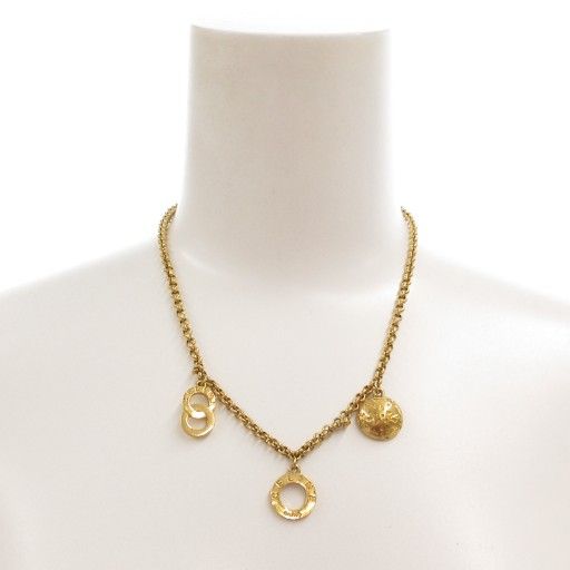 Celine Necklace Pendant Motif 3strands Chain Gold Color AE - GY47