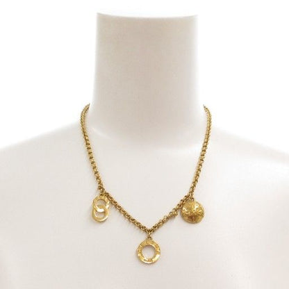 Celine Necklace Pendant Motif 3strands Chain Gold Color AE - GY47
