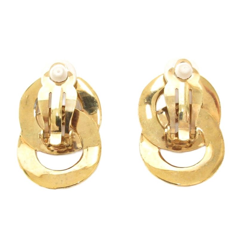Celine Double Circle Logo Earring Clip Gold Color AE - GY47