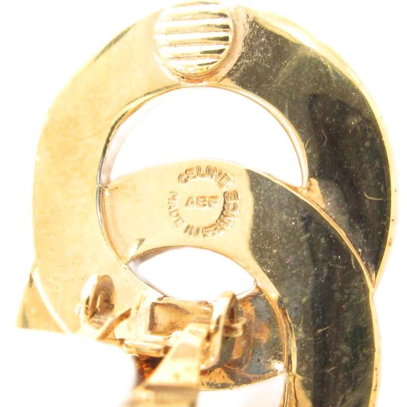 Celine Double Circle Logo Earring Clip Gold Color AE - GY47