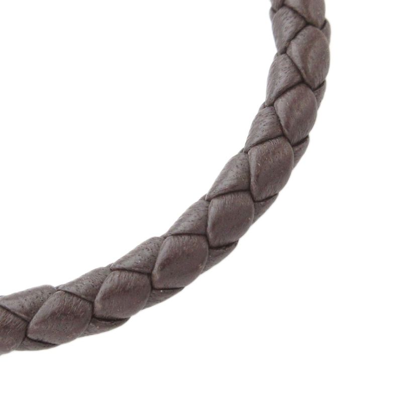 Bottega Veneta Intrecciato Bracelet Leather Genuine Dark Brown AE - GY47