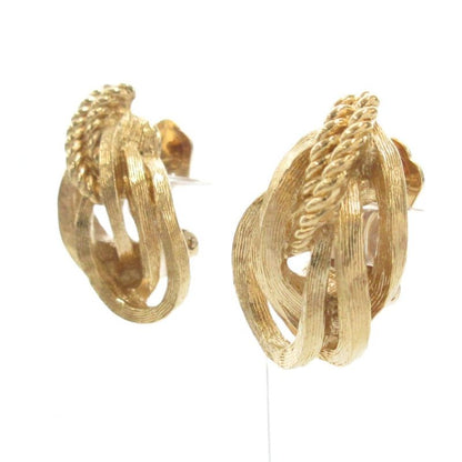 Christian DIOR Earrings 3 Rings Gold Color AE - GY47