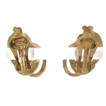 Christian DIOR Earrings 3 Rings Gold Color AE - GY47