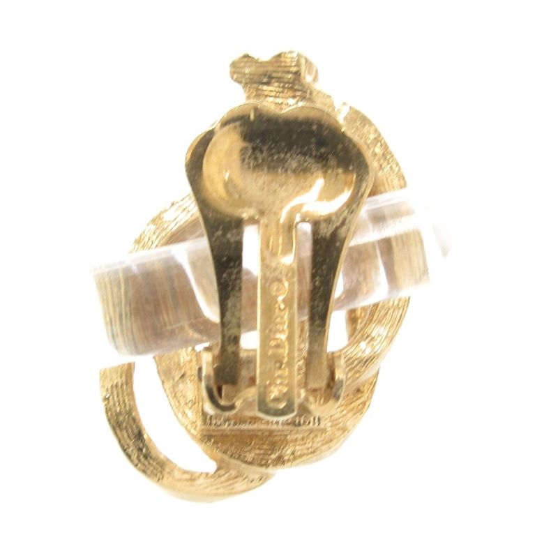 Christian DIOR Earrings 3 Rings Gold Color AE - GY47