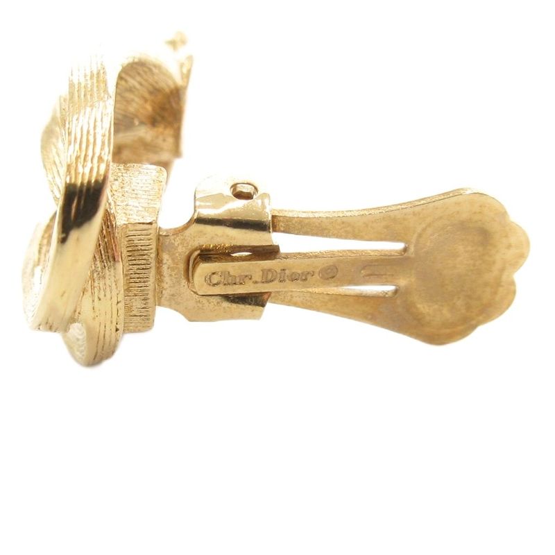 Christian DIOR Earrings 3 Rings Gold Color AE - GY47