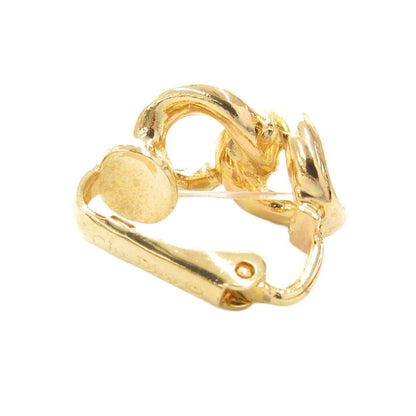 Christian DIOR Earrings Rhinestone 2 Chain Gold Color AE - GY47