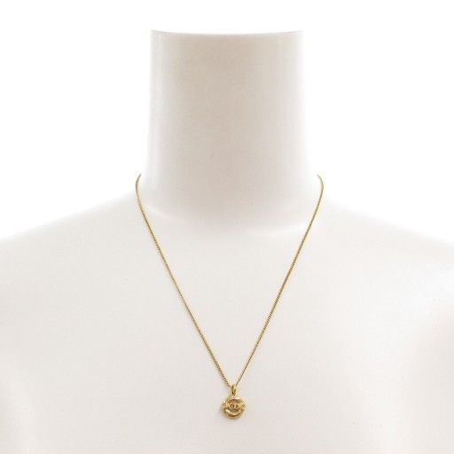 Christian DIOR Necklace Pendant CD Logo Gold Color AE - GY47