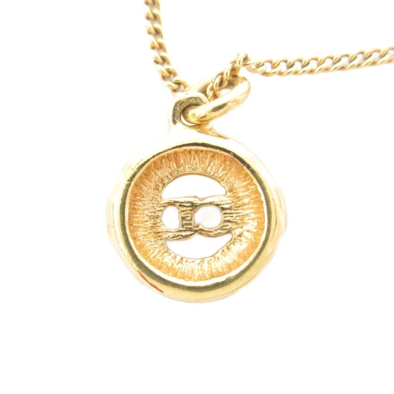 Christian DIOR Necklace Pendant CD Logo Gold Color AE - GY47