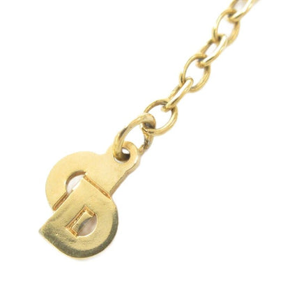 Christian DIOR Necklace Pendant Drop Motif Bijoux Gold Color AE - GY47