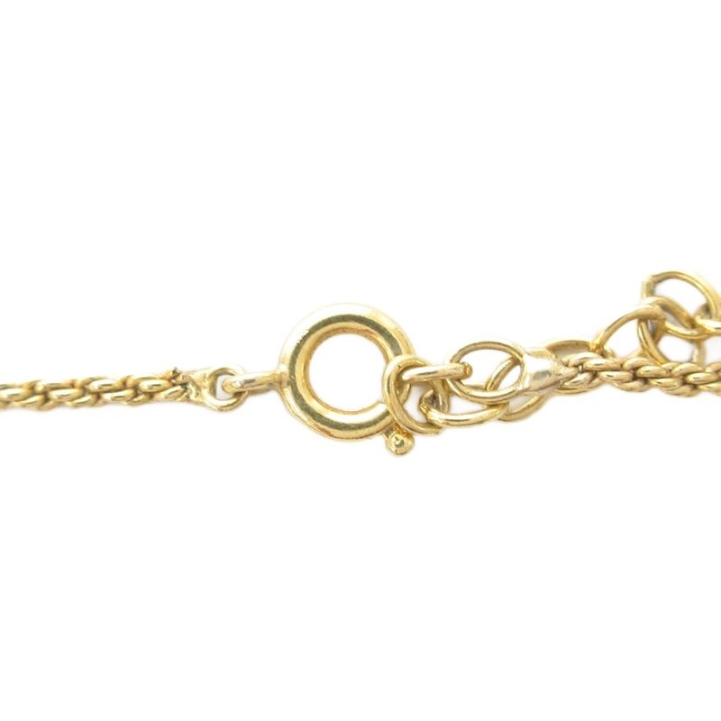 Christian DIOR Necklace Pendant Drop Motif Bijoux Gold Color AE - GY47