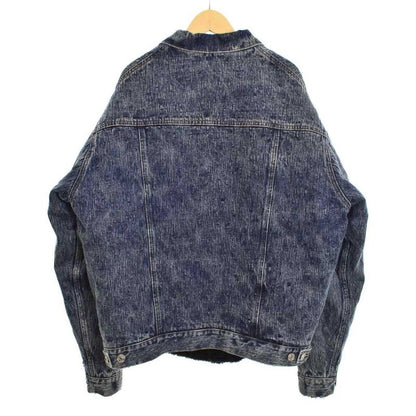 Balenciaga 19AW Faux Sheer Ring Denim Jacket With Inside Bore 44 Indigo 583230