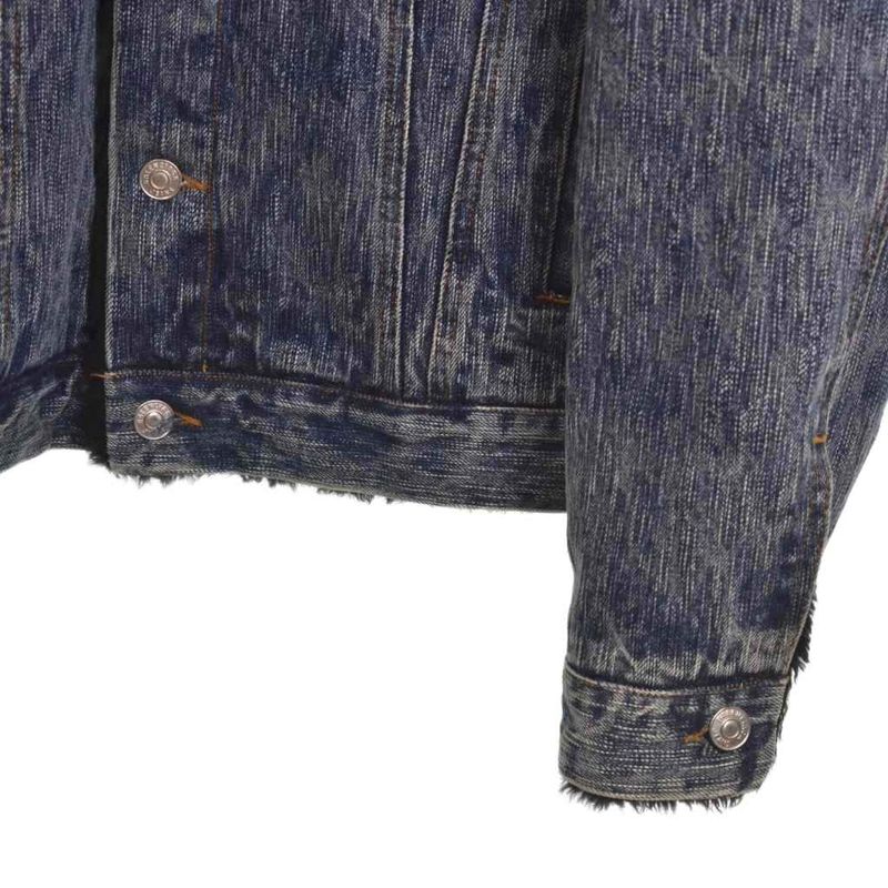 Balenciaga 19AW Faux Sheer Ring Denim Jacket With Inside Bore 44 Indigo 583230