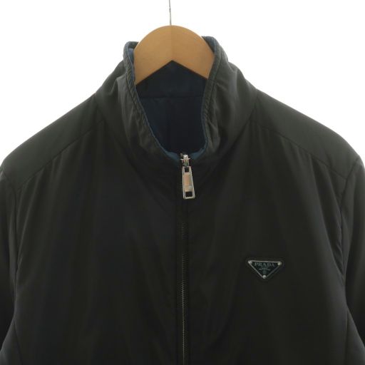 Prada 23AW Triangle Plate Triangle Logo Blouson Jacket Cotton Reversible 52