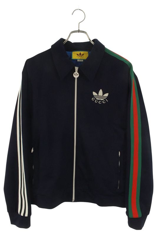 Gucci X Adidas 692112 Xjekx Logo Embroidered Jersey Track Jacket Men's L