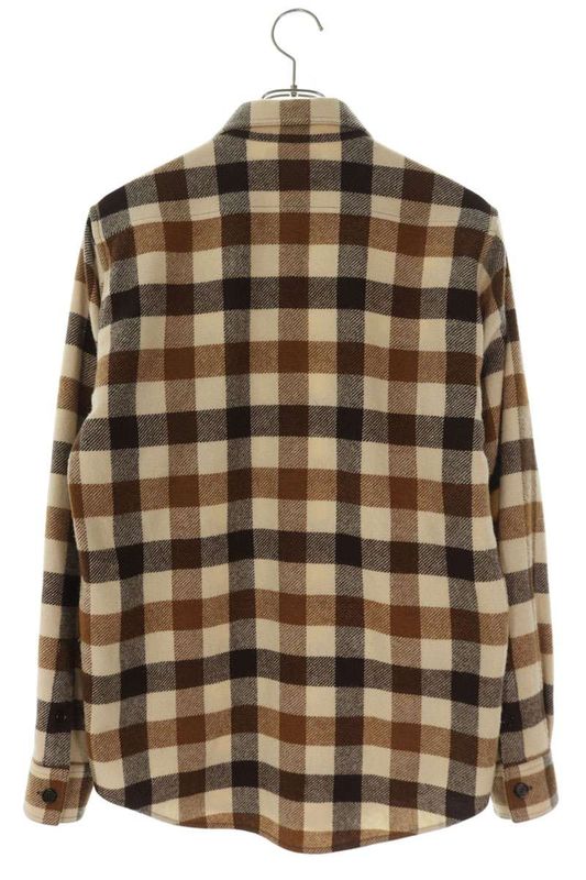 Celine 2c510943l Checked Loose Wool Long Sleeve Shirt Men's 37