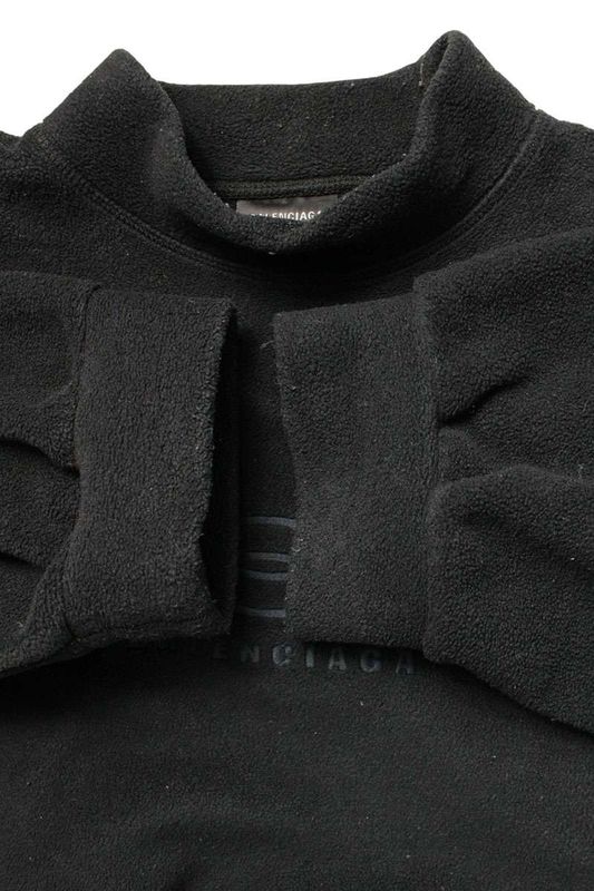 Balenciaga 23AW 697975 Tpvk5 Logo Embroidery Mock Neck Fleece Sweatshirt Men's