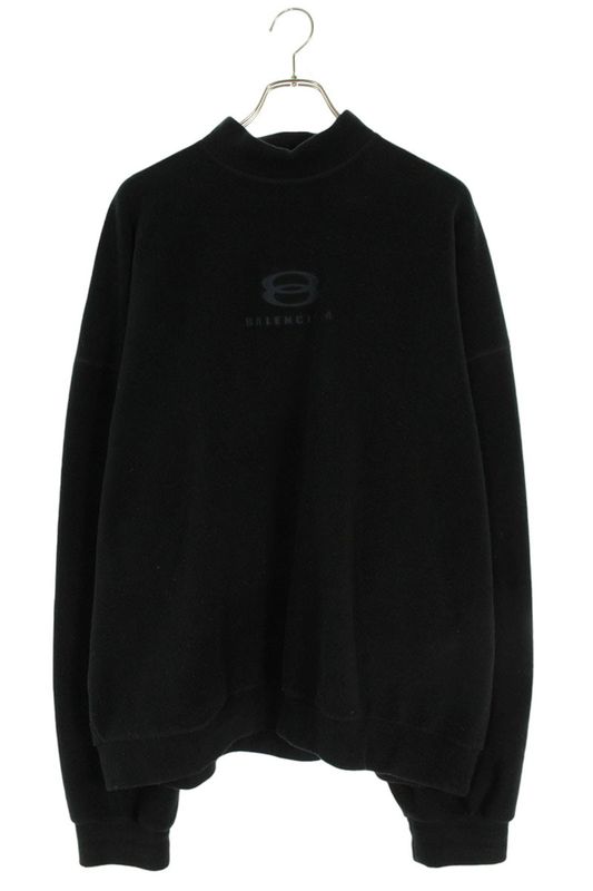 Balenciaga 23AW 697975 Tpvk5 Logo Embroidery Mock Neck Fleece Sweatshirt Men's