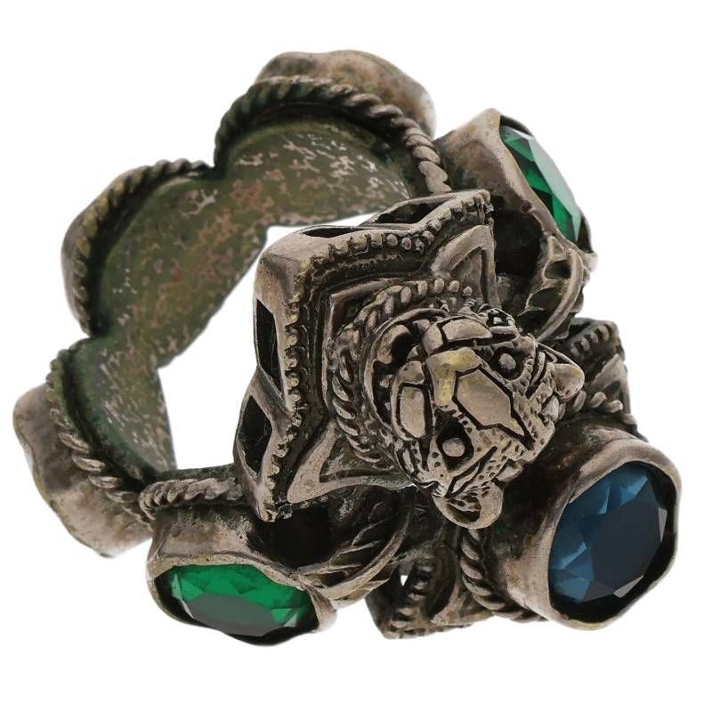 Gucci Taiga - Head Silver Ring Men's 17.5