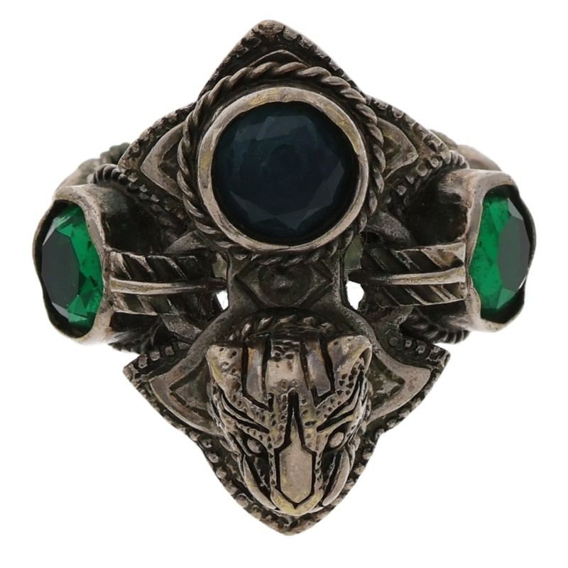 Gucci Taiga - Head Silver Ring Men's 17.5