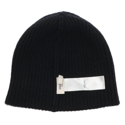 Celine 2a25r535q Logo Patch Knit Hat Men's TU