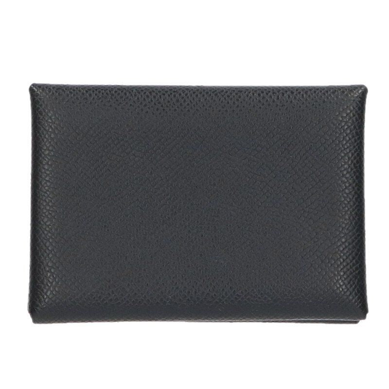 Hermes Calvi Duo Epson W Engraved Leather Card Coin Case Men's