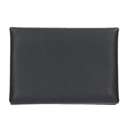 Hermes Calvi Duo Epson W Engraved Leather Card Coin Case Men's