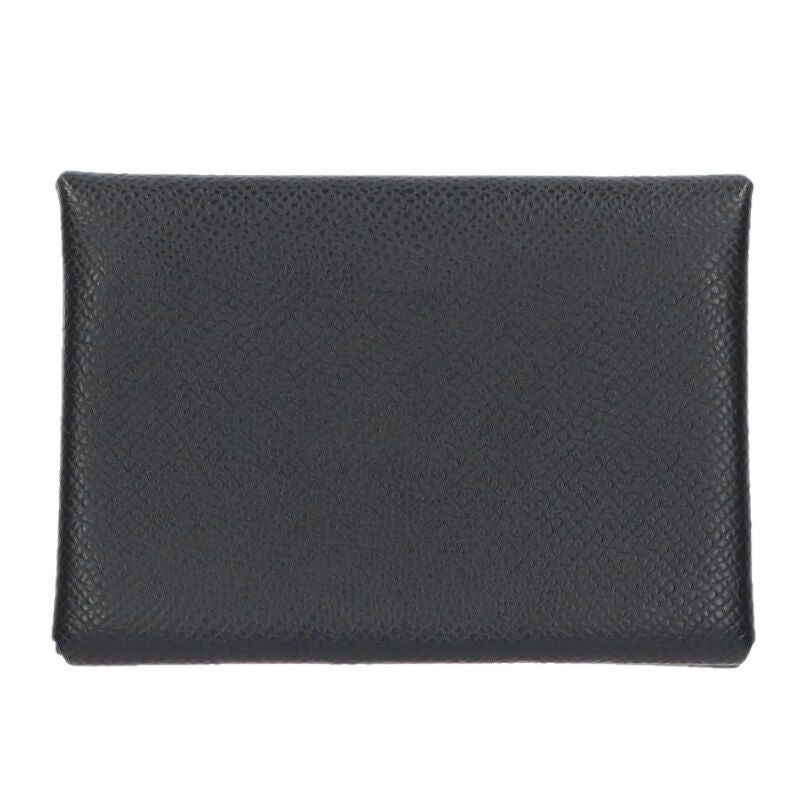 Hermes Calvi Duo Epson W Engraved Leather Card Coin Case Men's