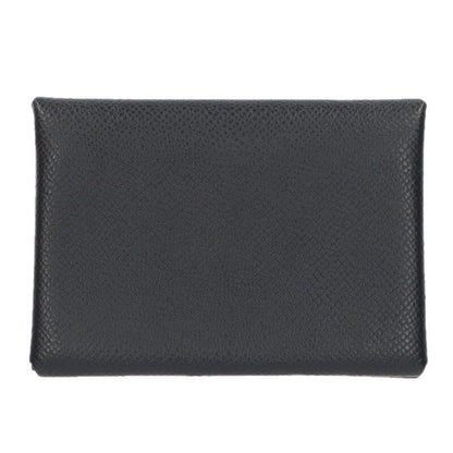 Hermes Calvi Duo Epson W Engraved Leather Card Coin Case Men's