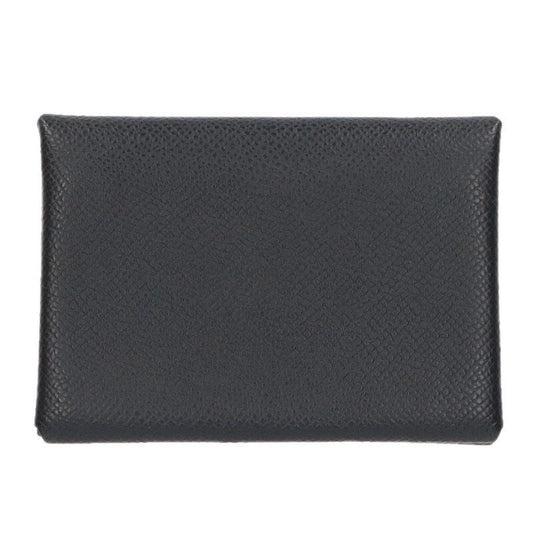 Hermes Calvi Duo Epson W Engraved Leather Card Coin Case Men's