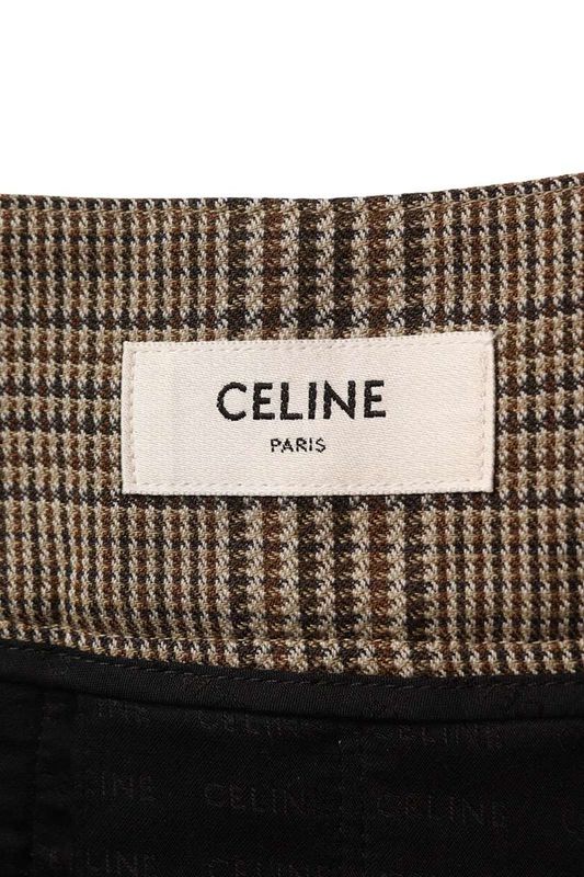 Celine 2j744883w.30bt Linen Wool Pleated Miniskirt Women 34