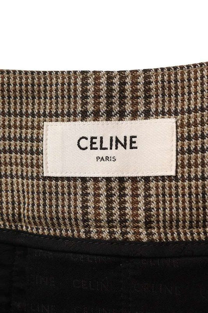 Celine 2j744883w.30bt Linen Wool Pleated Miniskirt Women 34