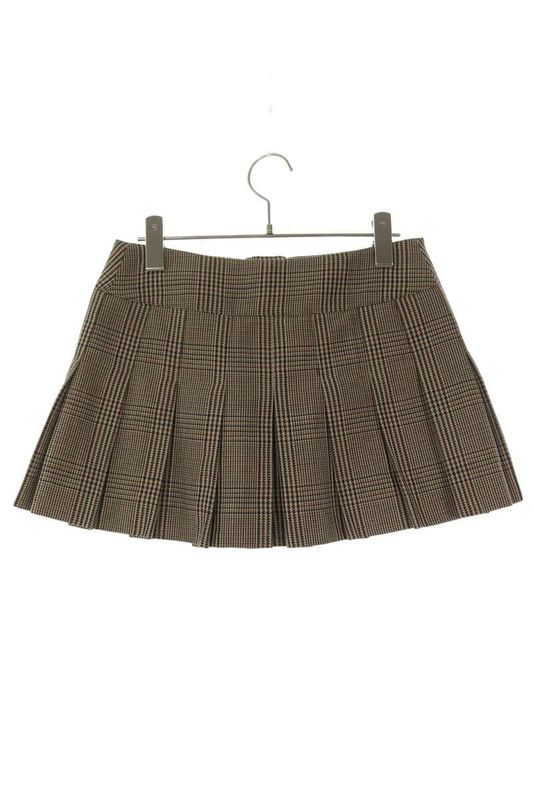 Celine 2j744883w.30bt Linen Wool Pleated Miniskirt Women 34