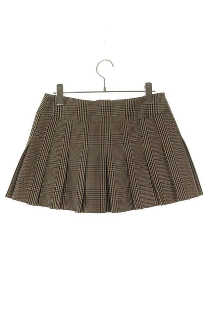 Celine 2j744883w.30bt Linen Wool Pleated Miniskirt Women 34
