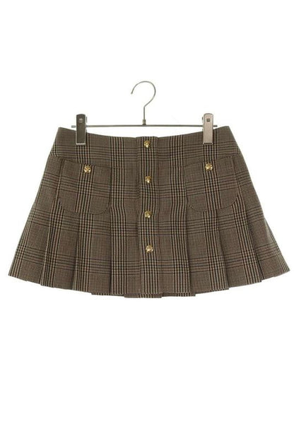Celine 2j744883w.30bt Linen Wool Pleated Miniskirt Women 34